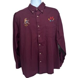 Puritan Men's‎ Button Down Shirt XL Native American Archer Embroidered Logo